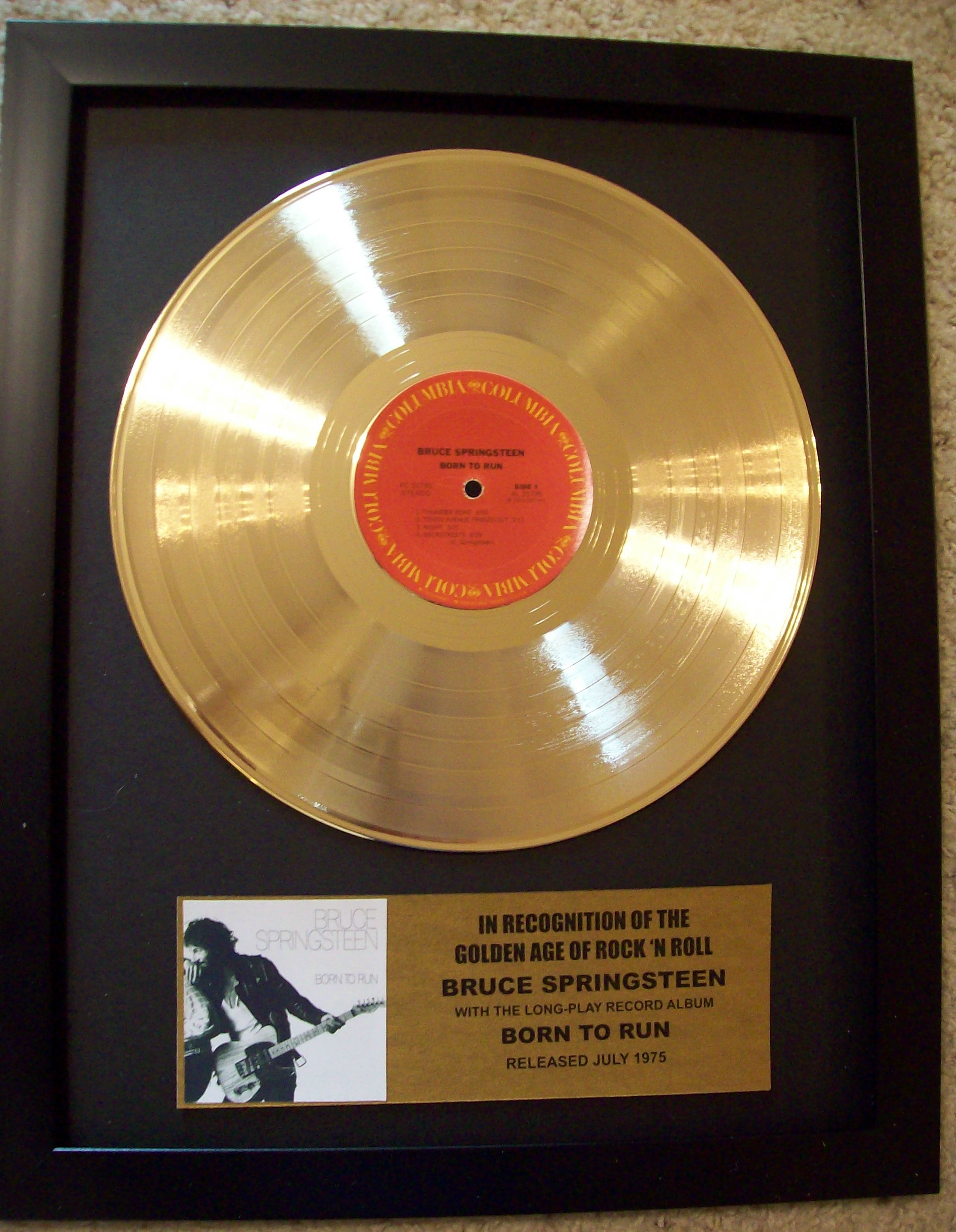 Image for Bruce Springsteen Born To Run Gold To Record