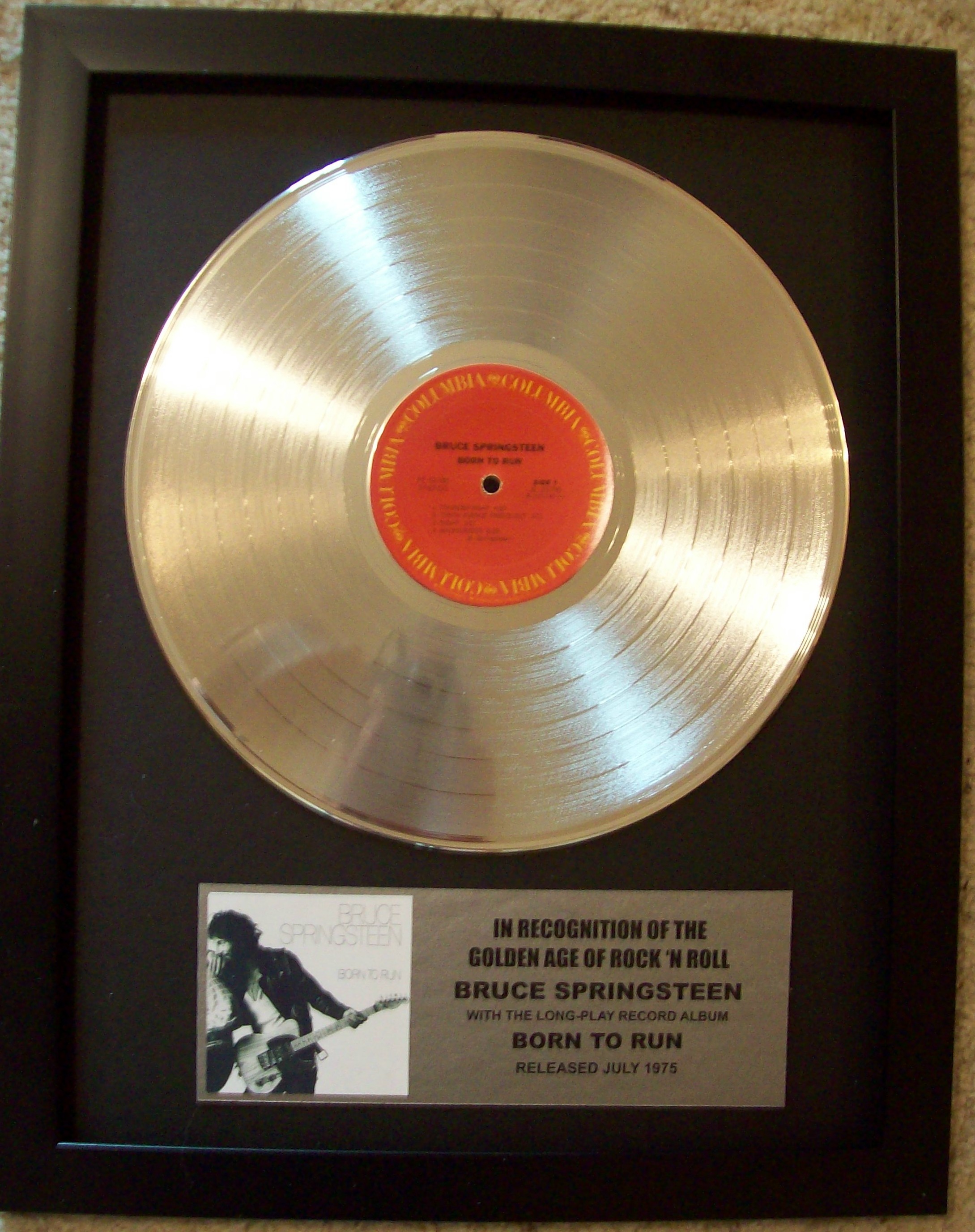 Image for Bruce Springsteen Born To Run Platinum Record